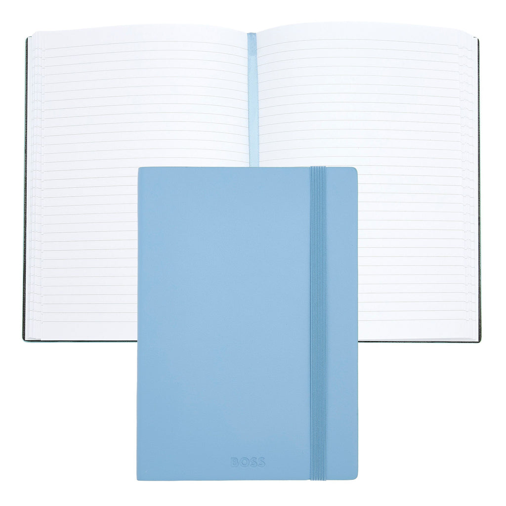 Shop HUGO BOSS Light Blue ballpoint pen A5 notebook gift set in