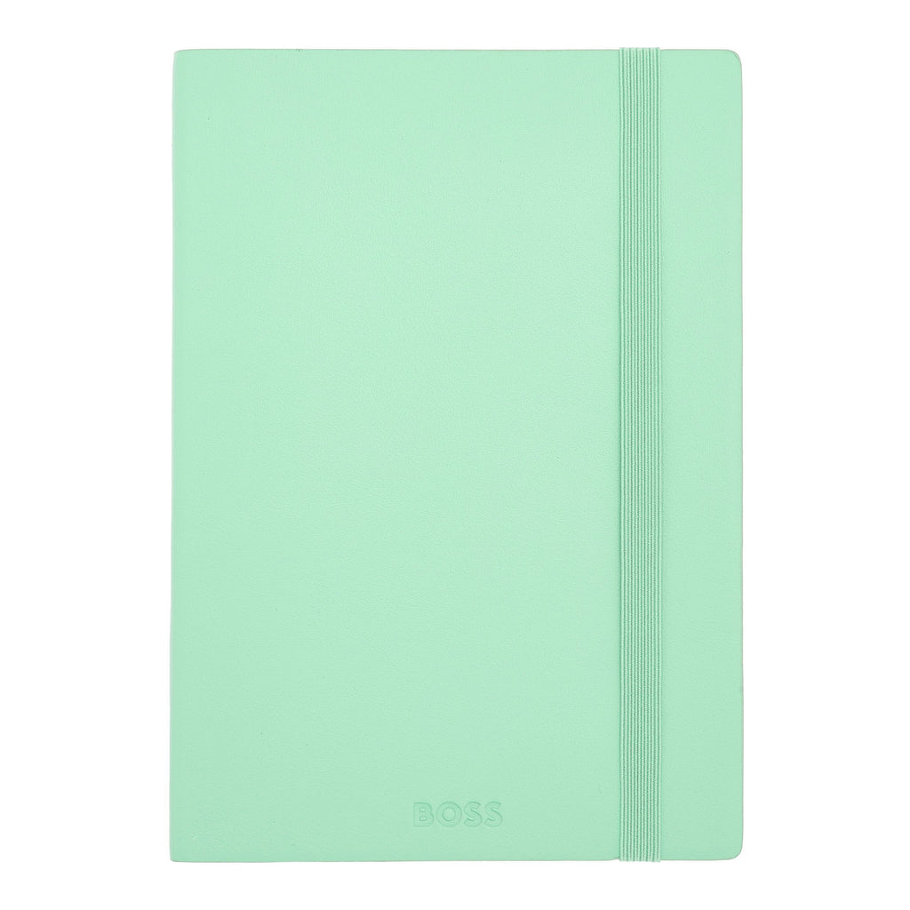 BOSS A5 Notebook Pastel Classic Light Green Lined with elastic closure