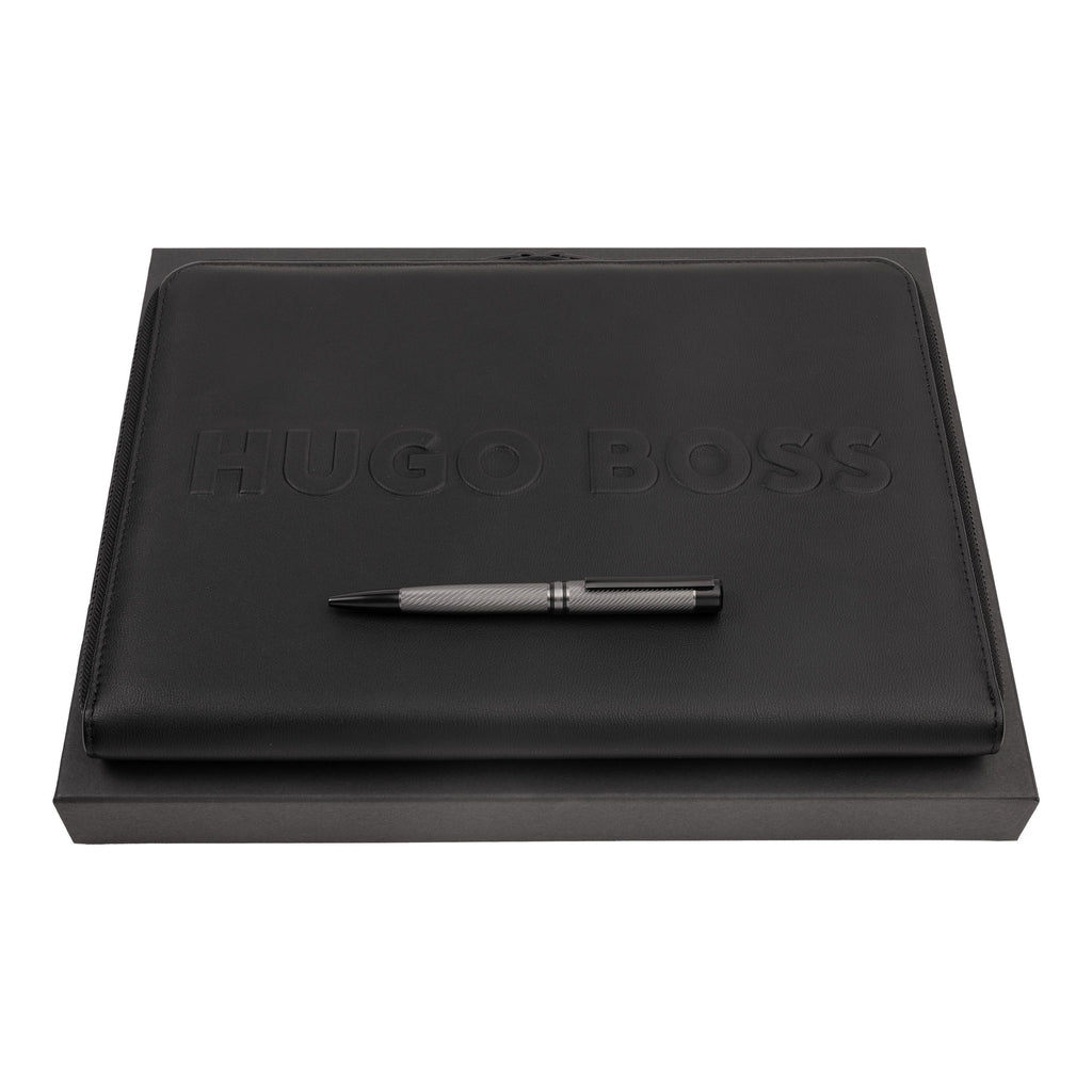 Premium gift set HUGO BOSS ballpoint pen & A4 conference folder
