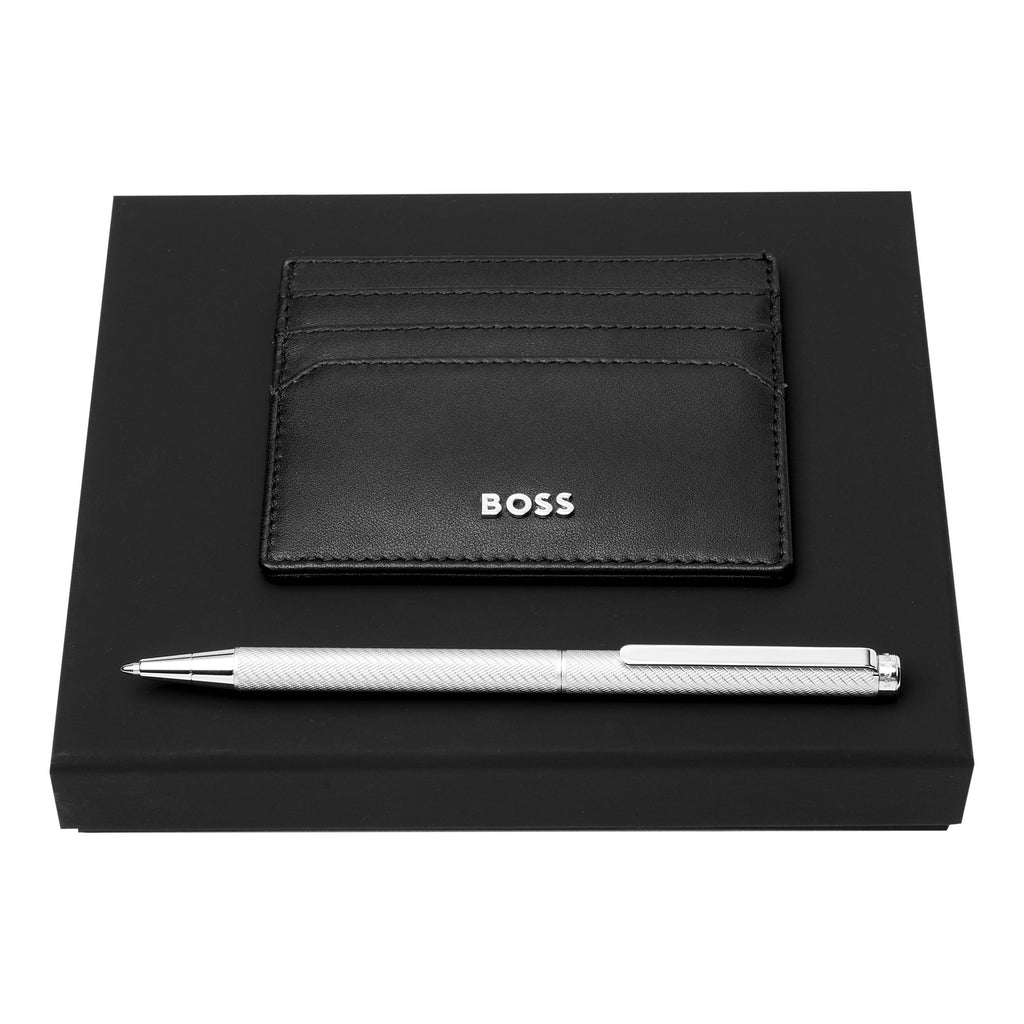  Designer gift set Hugo Boss men's fashion Card holder & Ballpoint pen 