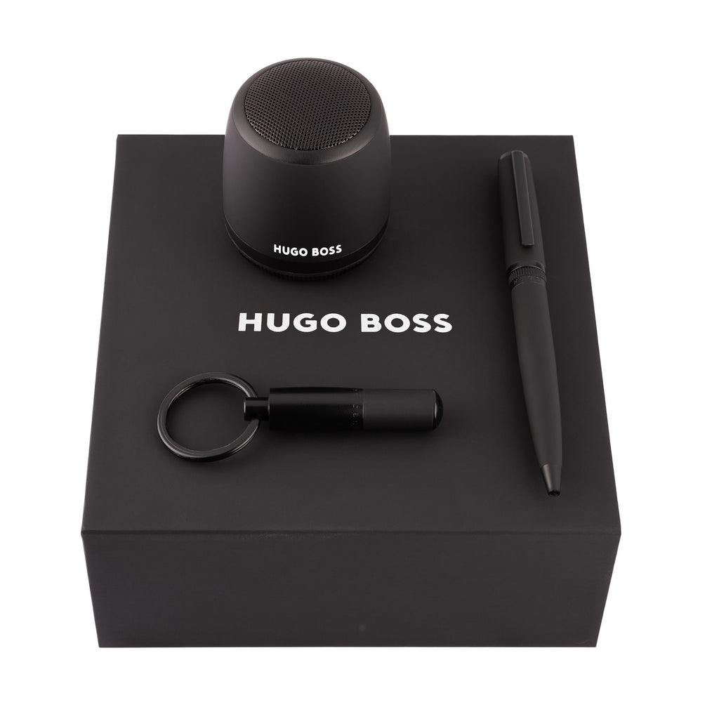 Black gift set HUGO BOSS Ballpoint pen, Key ring & Speaker Gear Matrix