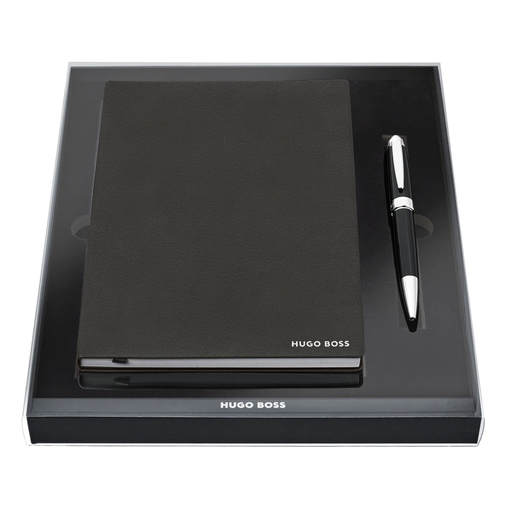  Luxury business gift sets HUGO BOSS Black ballpoint pen & A5 note pad