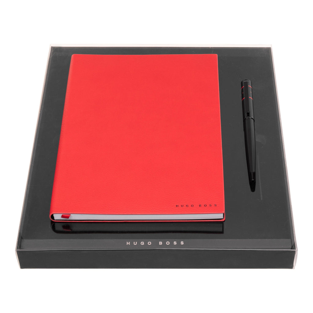  Gift set for Valentine's Day HUGO BOSS Red ballpoint pen & A5 note pad 