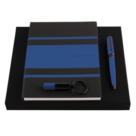 HUGO BOSS HPBHK007L - Set Gear Matrix Blue (ballpoint pen, note pad A5 & key ring)