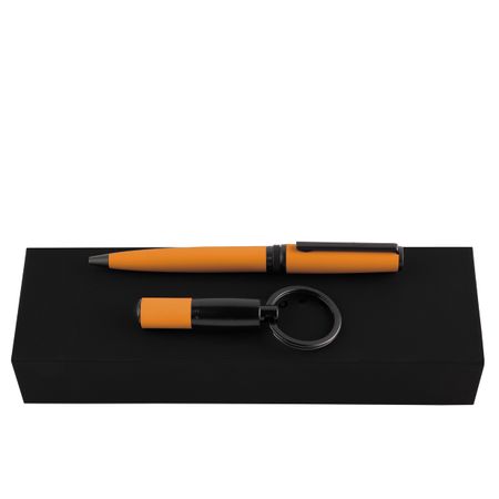 Yellow gift set HUGO BOSS Yellow ballpoint pen & key ring Gear Matrix