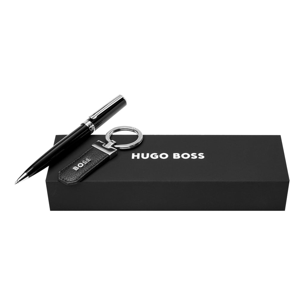 Luxury keychain gift set HUGO BOSS Black ballpoint pen & key ring