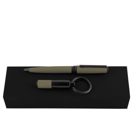 Khaki gift set HUGO BOSS Khaki ballpoint pen & key ring Gear Matrix