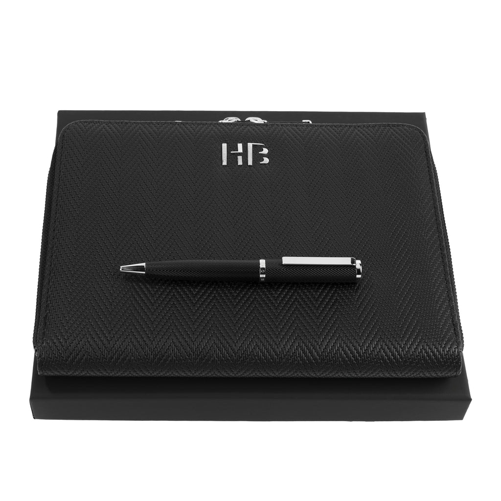 Luxury set HUGO BOSS fashion ballpoint pen & A5 conference folder 