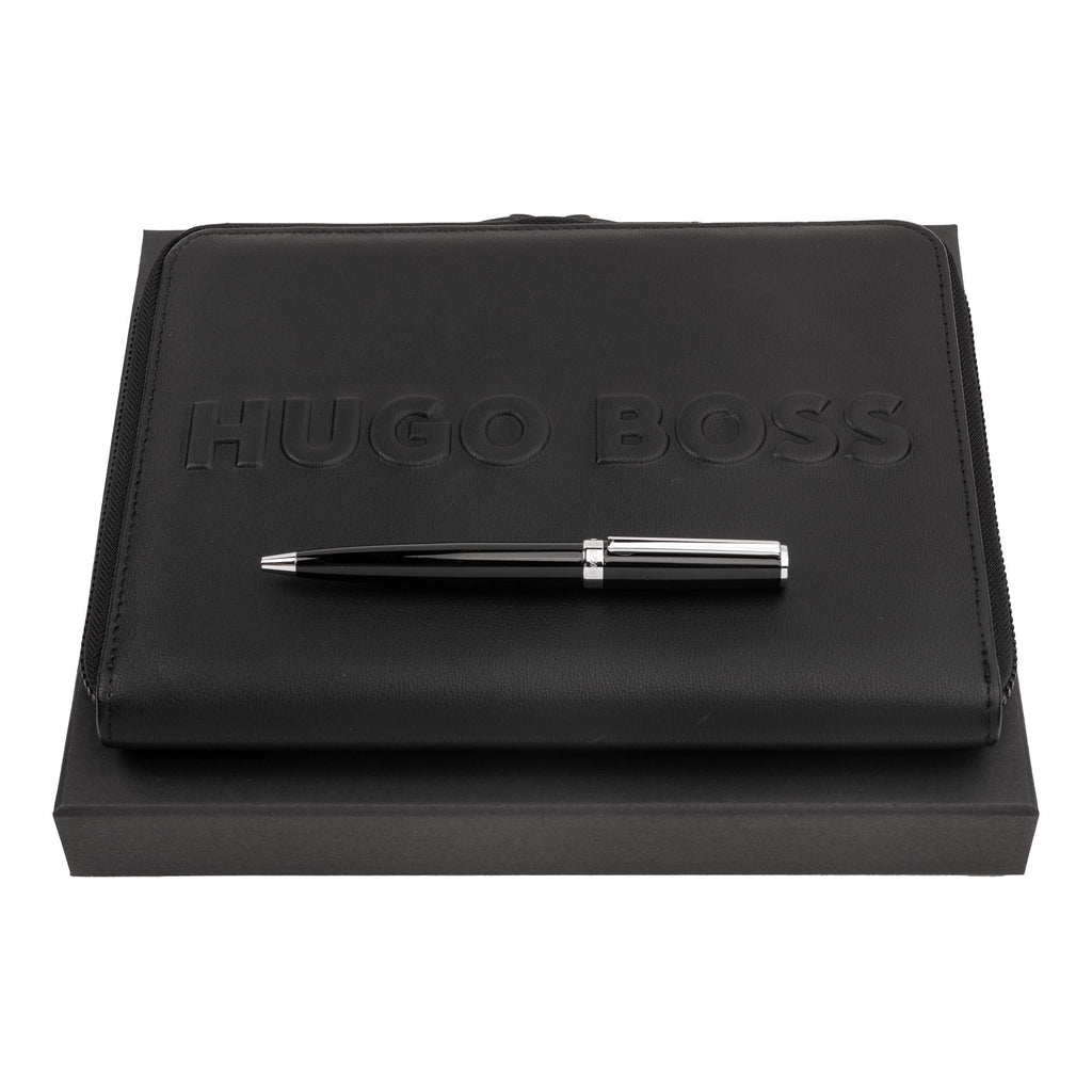 Writing stationery set HUGO BOSS ballpoint pen & A5 conference folder 