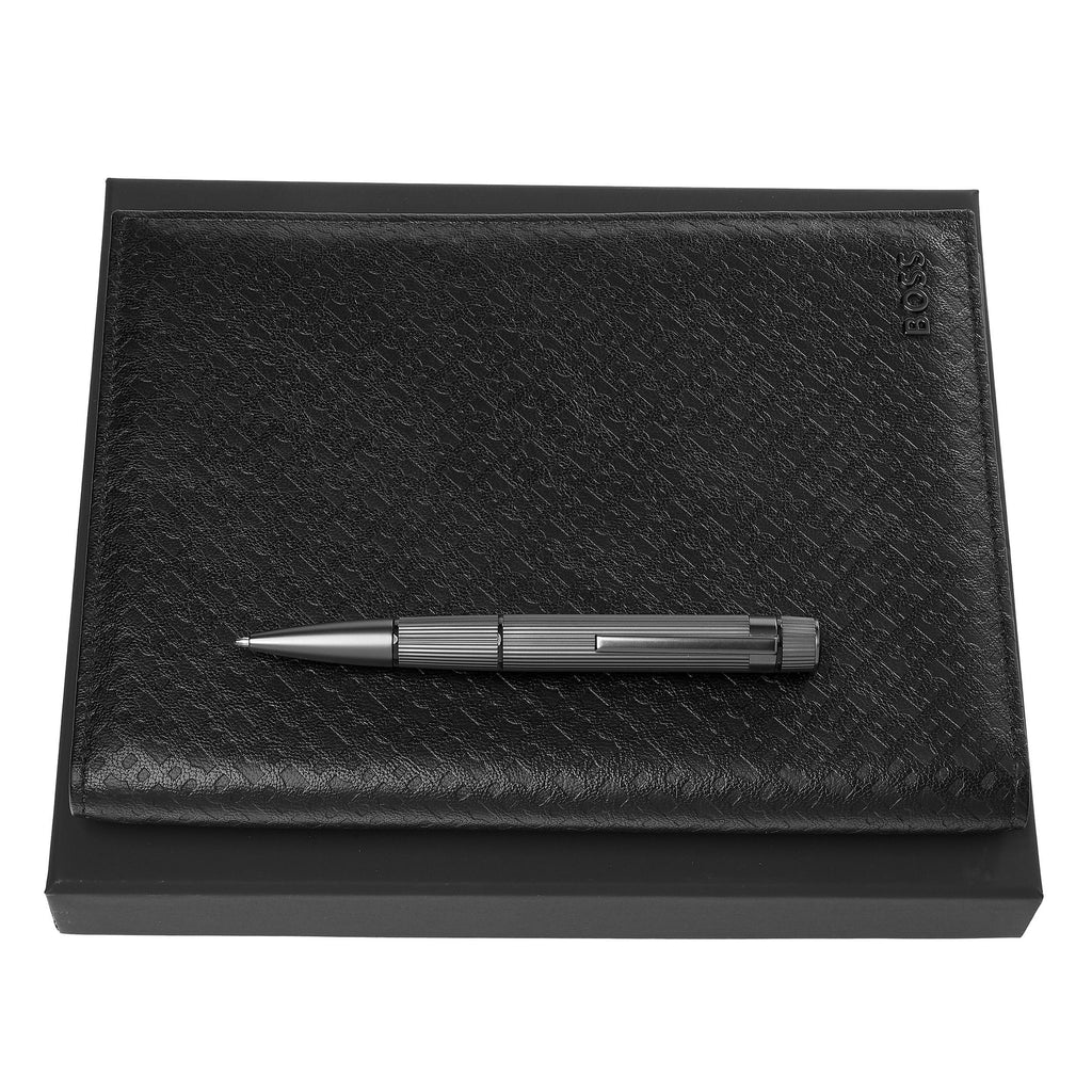Luxury corporate gift sets for men HUGO BOSS ballpoint pen & A5 folder