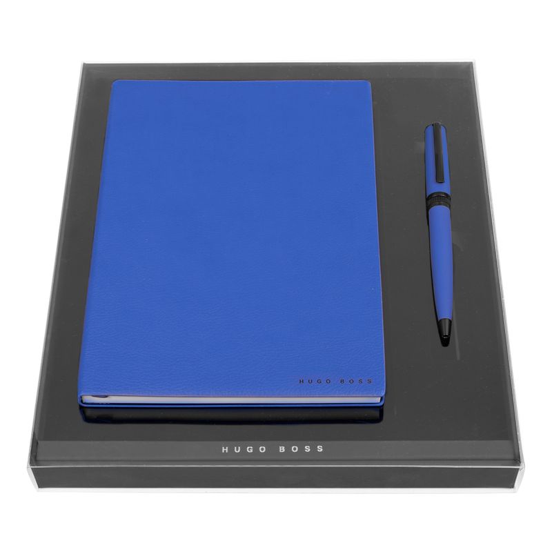 Premium gift set HUGO BOSS Blue ballpoint pen & A5 note pad 
