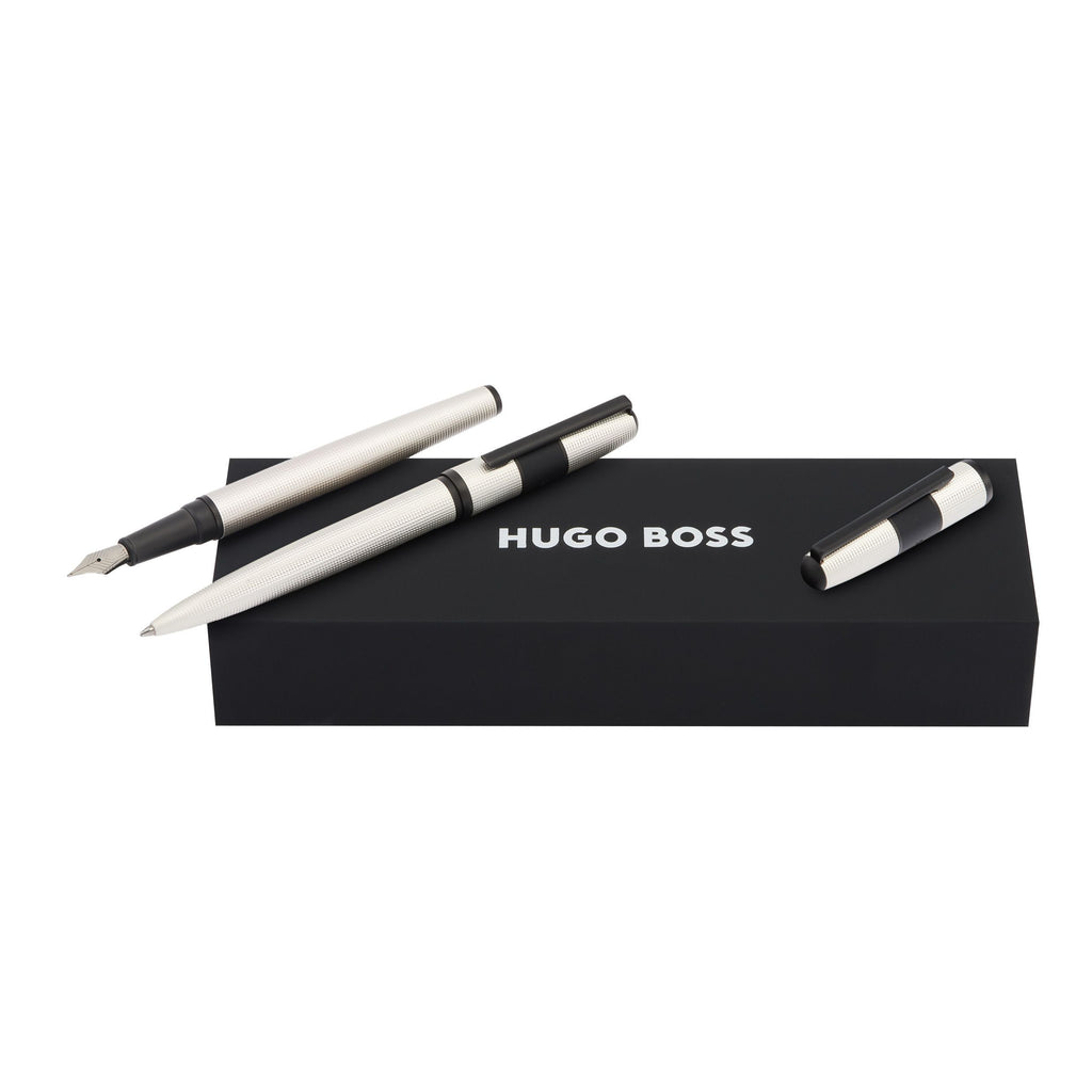 Writing instruments sets HUGO BOSS Pearl ballpoint & fountain pen GRID