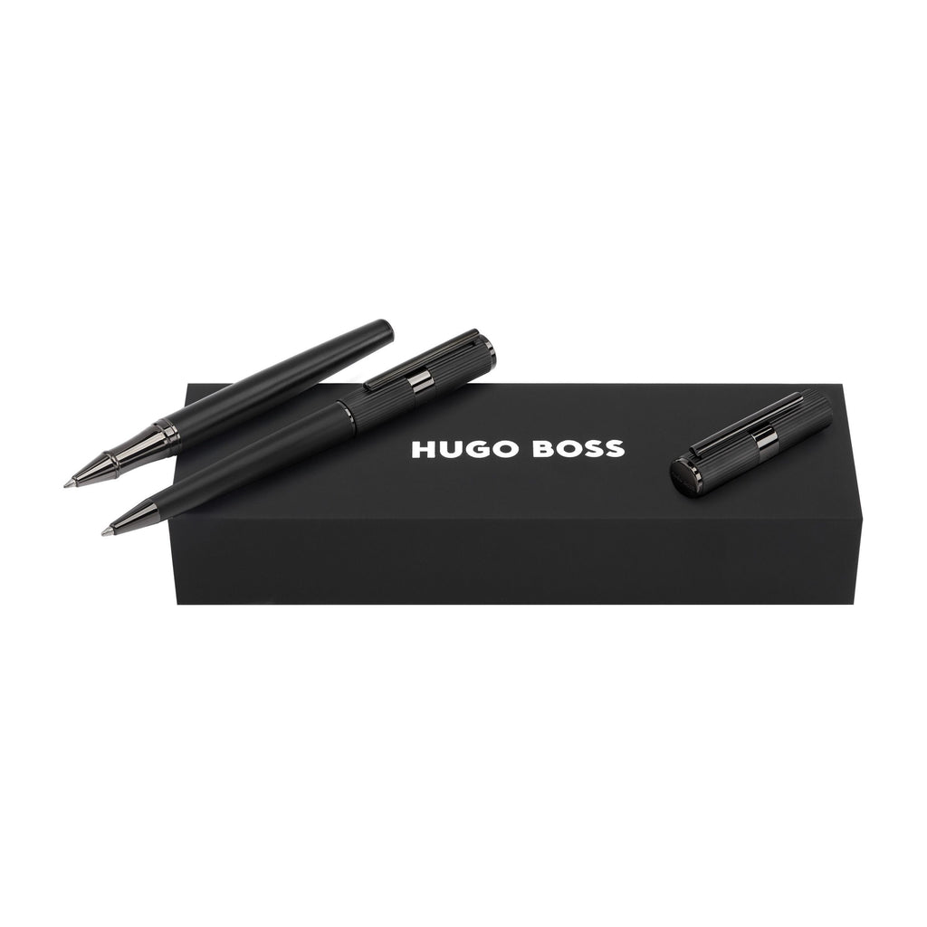 Best set HUGO BOSS Black ballpoint pen & rollerball pen Formation line