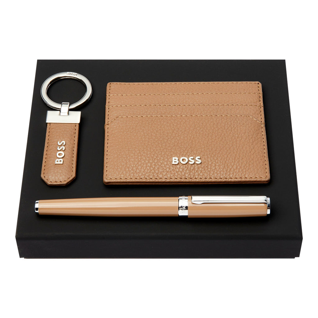 Camel gift sets for men HUGO BOSS fountain pen, key ring & card holder