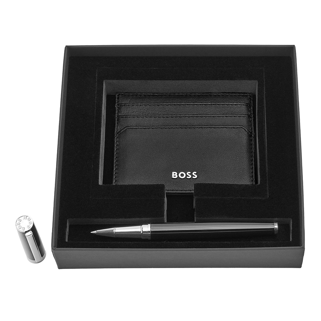 Men's executive gift set HUGO BOSS Black rollerball pen & card holder