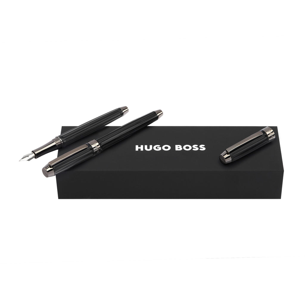 Pen sets HUGO BOSS Black rollerball & fountain pen Beam with gift box