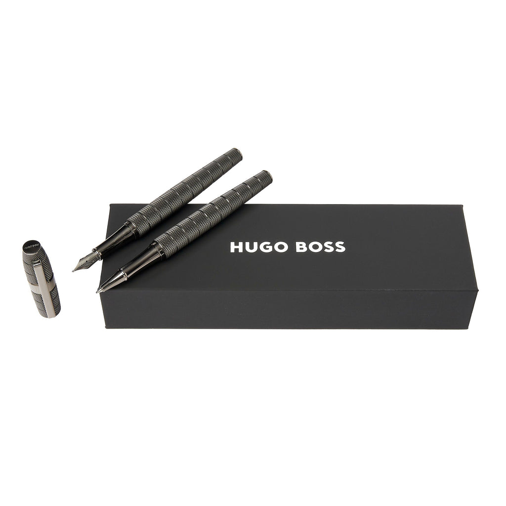 Writing instruments set HUGO BOSS gun rollerball & fountain pen Quantum