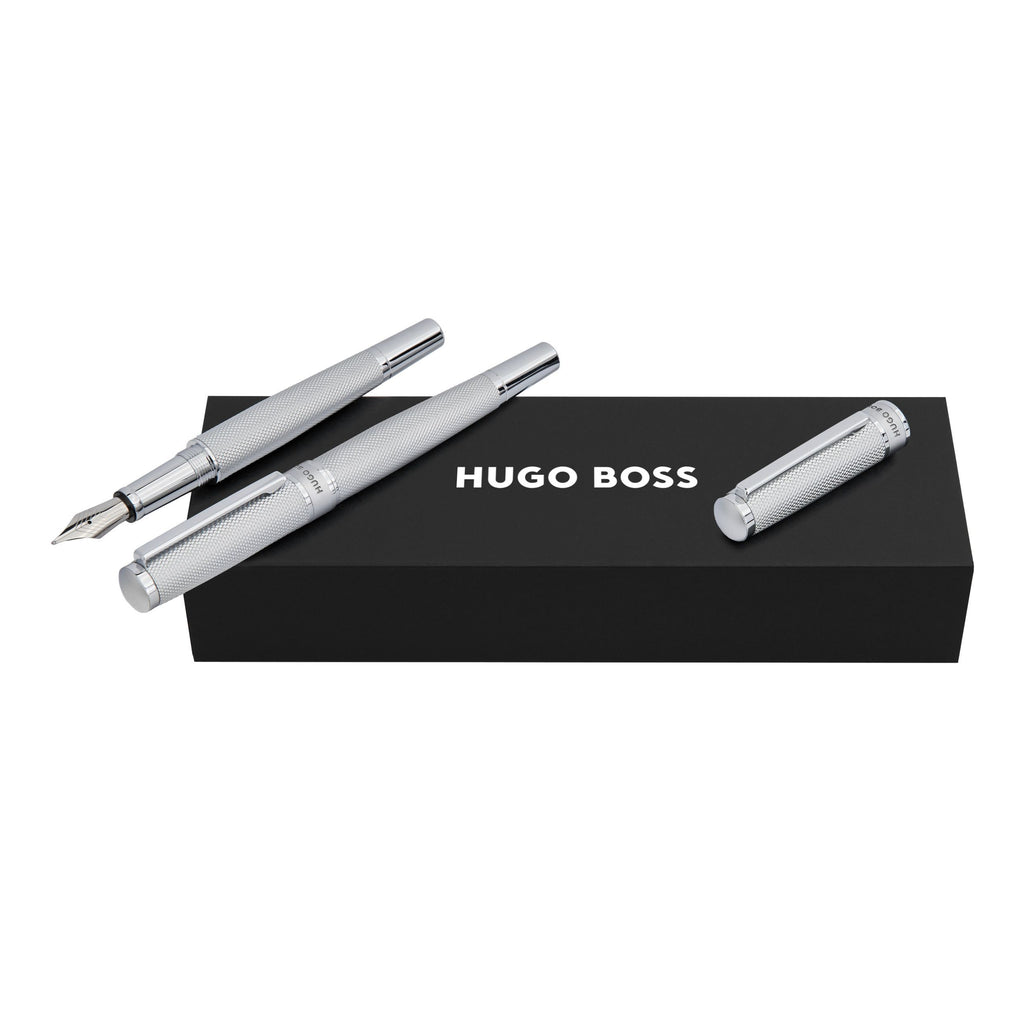 Set with BOSS chrome-plated rollerball pen & screw-cap fountain pen Totem