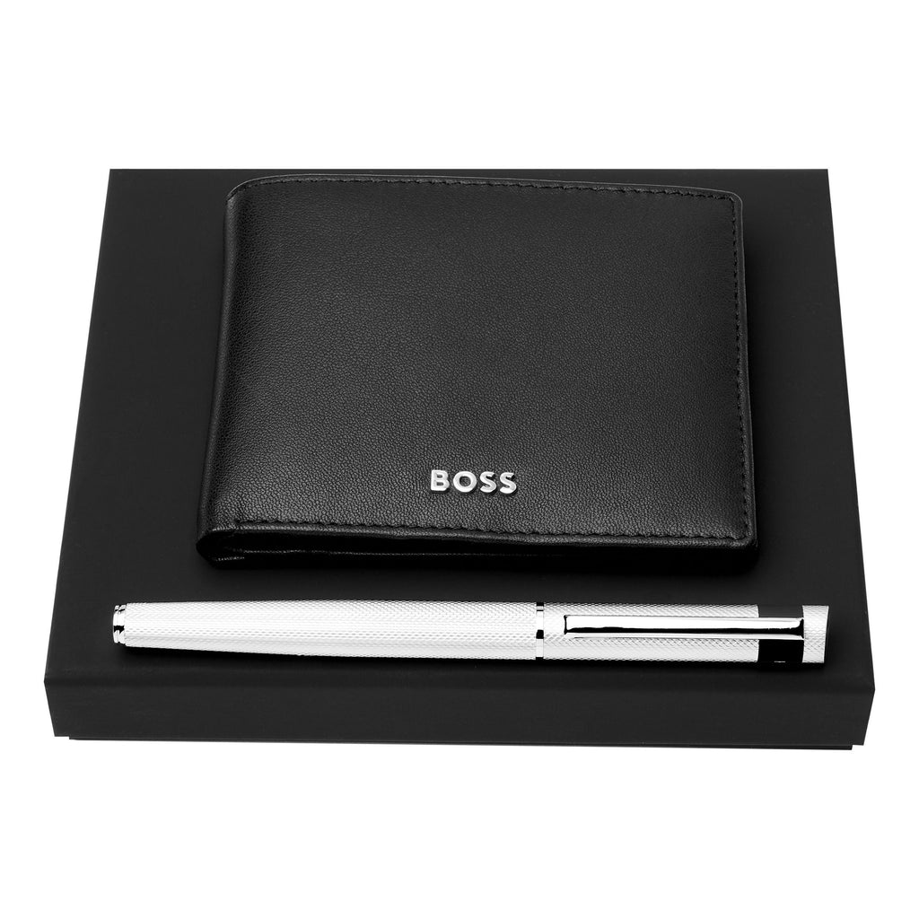 Men's fashion in style gift set HUGO BOSS rollerball pen & wallet