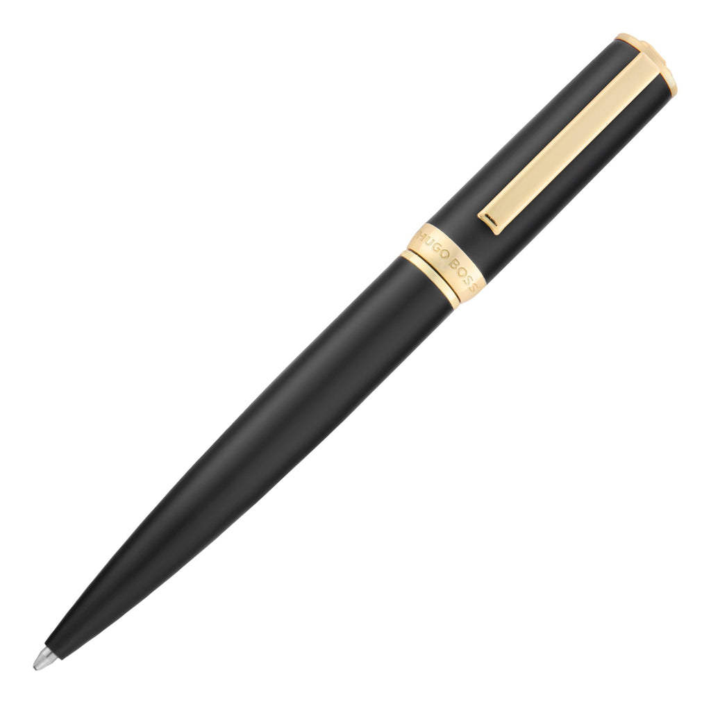 Set with BOSS black ballpoint pen, folder A5 & gold-plated key ring 