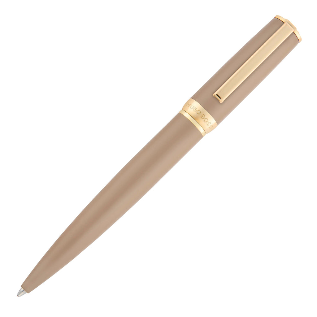 Set with BOSS nude color ballpoint pen, A5 folder & gold plated key ring