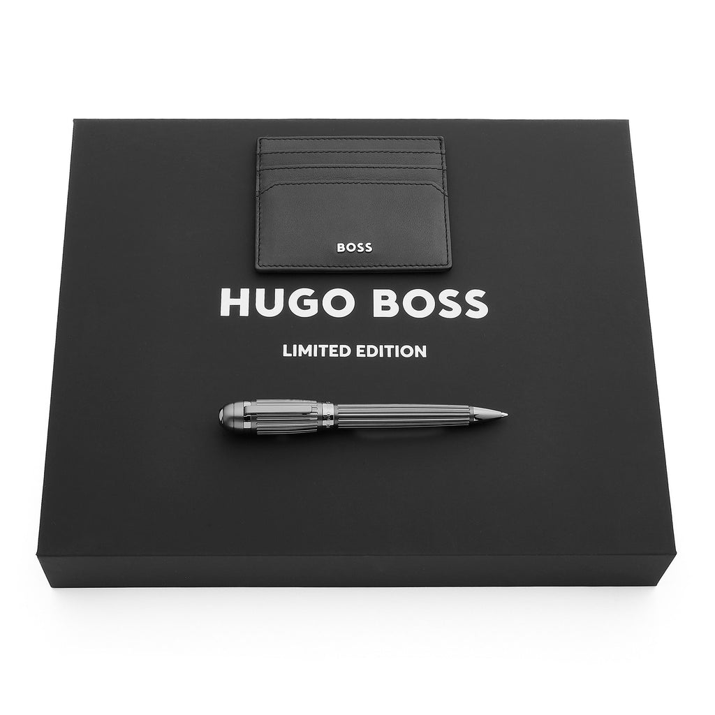 Limited edition sets HUGO BOSS Ballpoint pen Arc with card holder