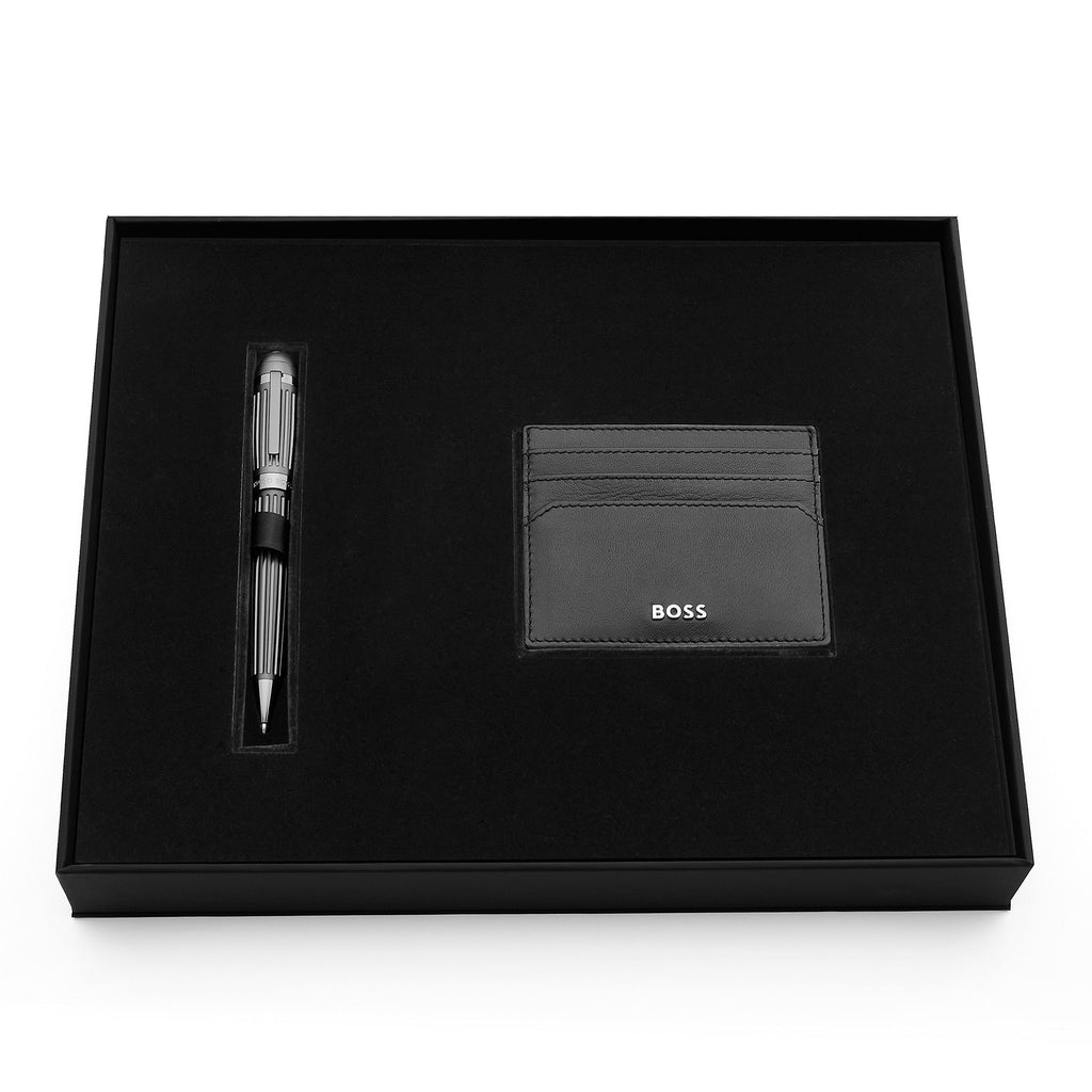 Limited edition sets HUGO BOSS Ballpoint pen Arc with card holder