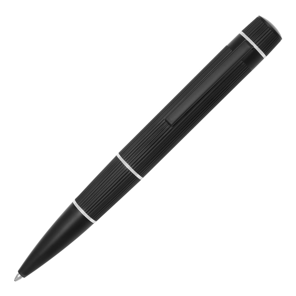 HUGO BOSS Black Rollerball pen with vertical stripes texture Core 