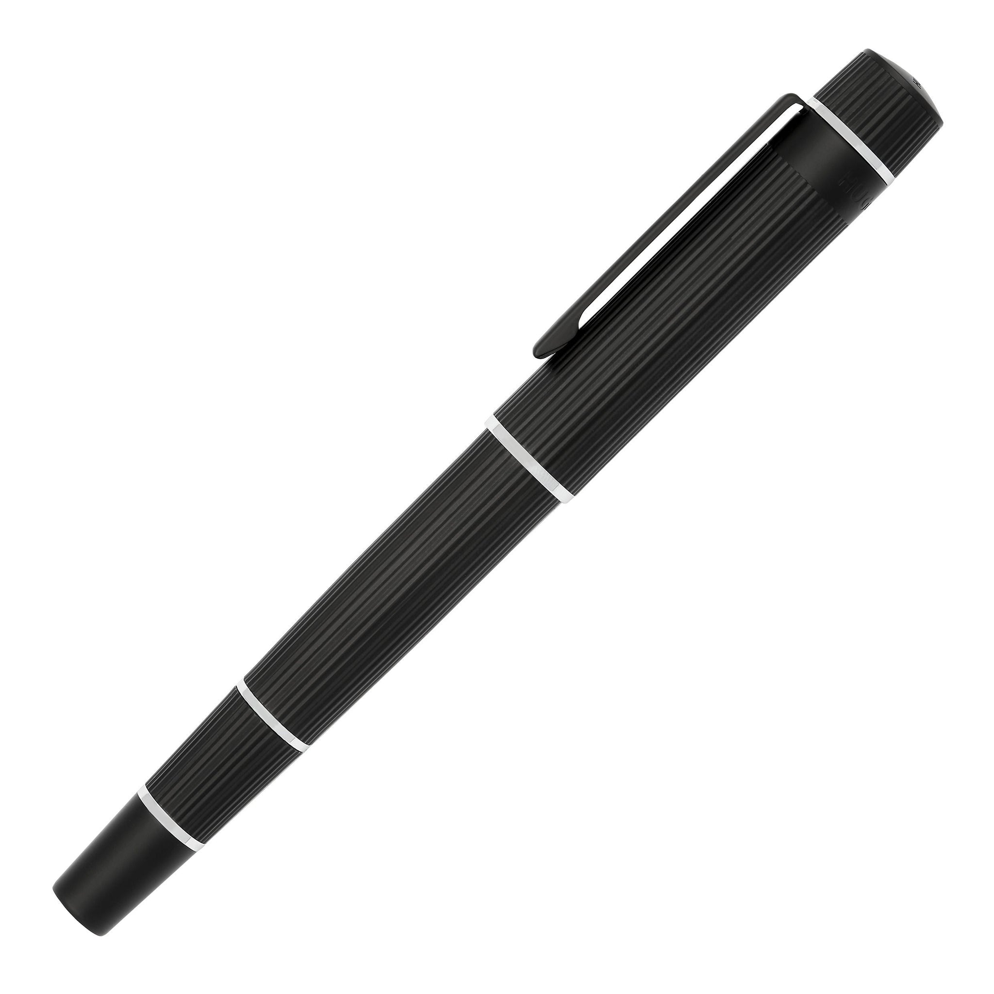 HUGO BOSS Black Rollerball pen with vertical stripes texture Core