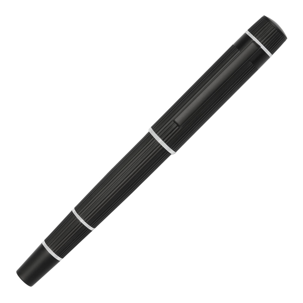 HUGO BOSS Black Rollerball pen with vertical stripes texture Core 