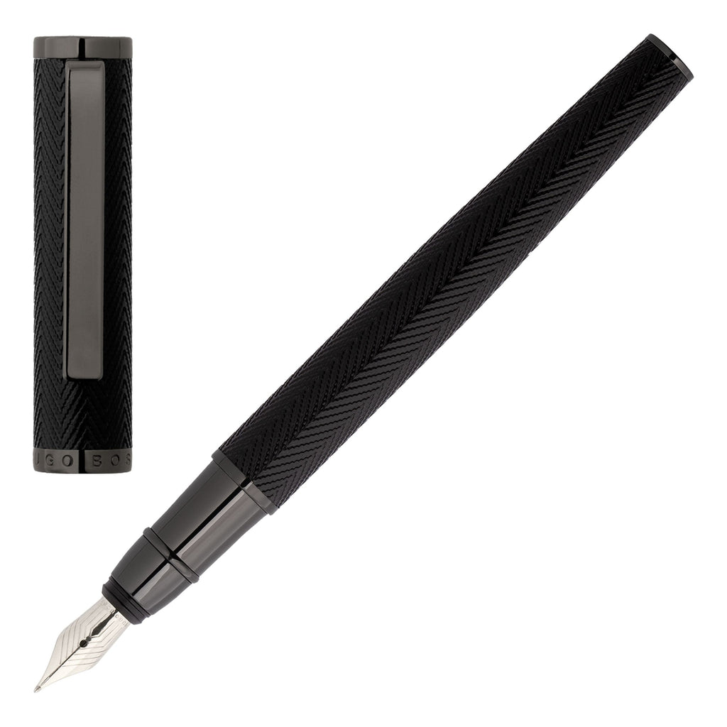  Pen sets Hugo Boss gun Rollerball & Fountain pen Formation Herringbone