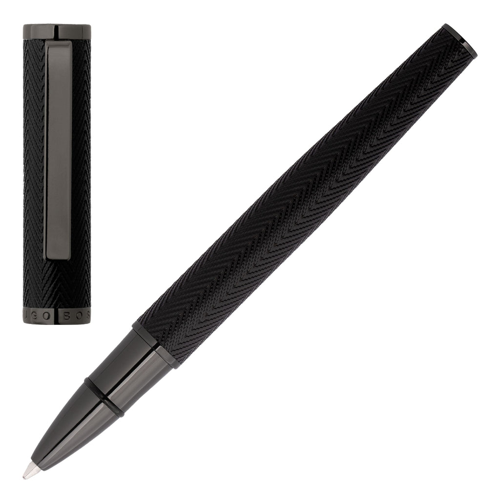 Pen set HUGO BOSS gun ballpoint & rollerball pen Formation Herringbone