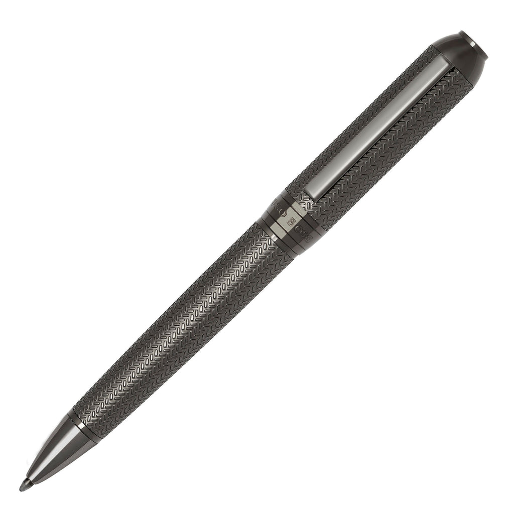 HUGO BOSS  ballpoint pen in gun color herringbone pattern Elemental 