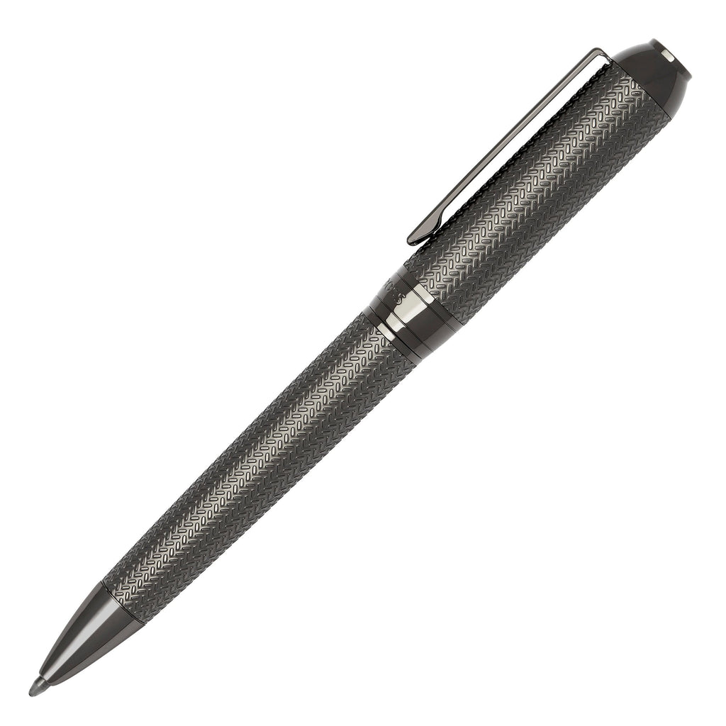 HUGO BOSS  ballpoint pen in gun color herringbone pattern Elemental 