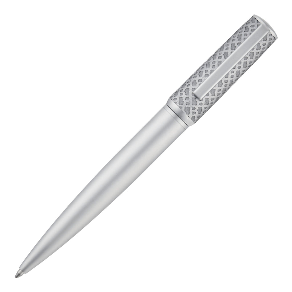 HUGO BOSS Ballpoint pen Arche in chrome aluminum monogram pattern