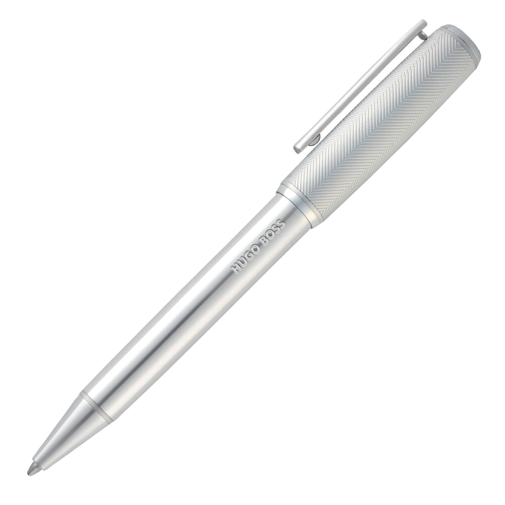 HUGO BOSS chrome-plated ballpoint pen Pace with double B logo on top