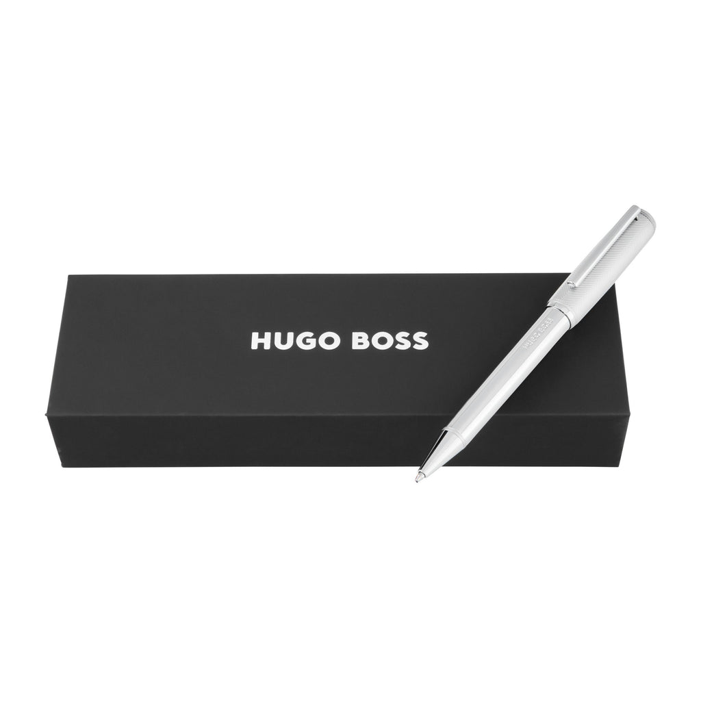 HUGO BOSS chrome-plated ballpoint pen Pace with double B logo on top