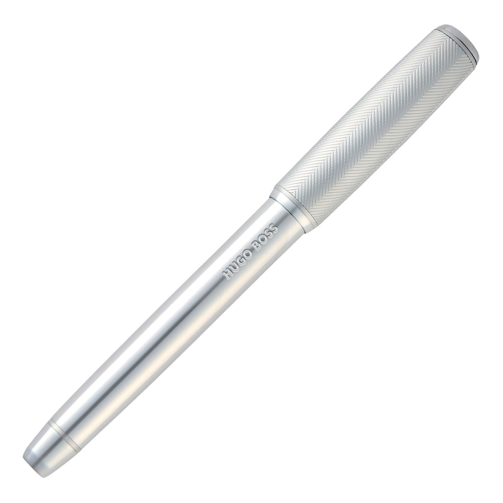 HUGO BOSS chrome-plated rollerball pen Pace with oversized logo on barrel