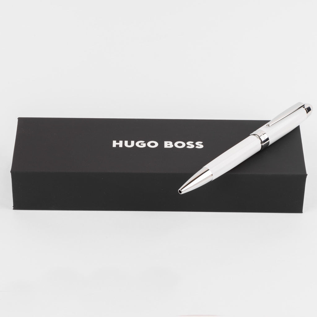 Mens Executive writing instruments Hugo Boss white Ballpoint pen Icon 