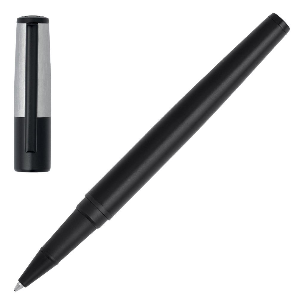 Pen set HUGO BOSS Black/Chrome ballpoint & rollerball pen Gear Minimal