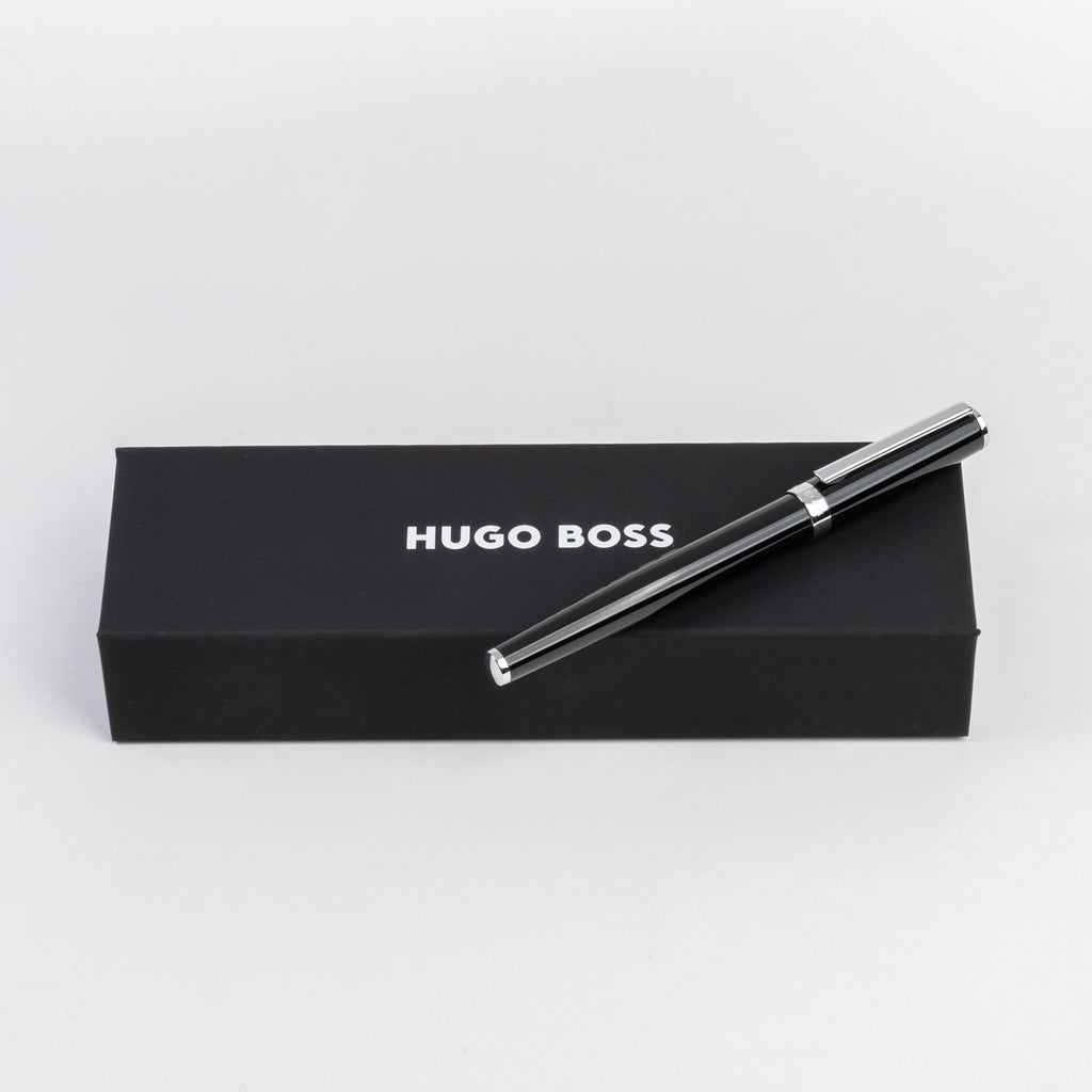 HUGO BOSS Fountain pen Gear Icon with black glossy lacquer & logo ring