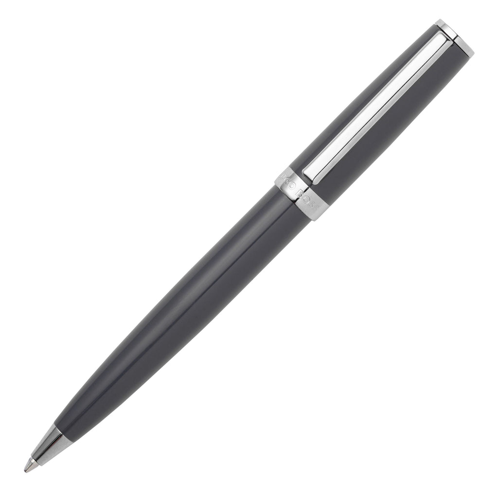 Sets with HUGO BOSS grey-lacqured ballpoint pen & navy card holder
