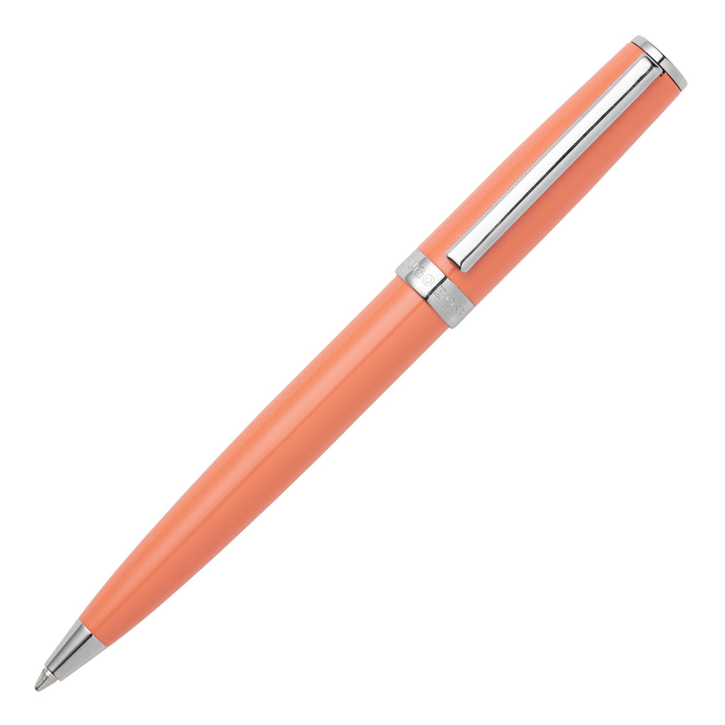 HUGO BOSS Light Orange ballpoint pen & faux leather A5 notebook set