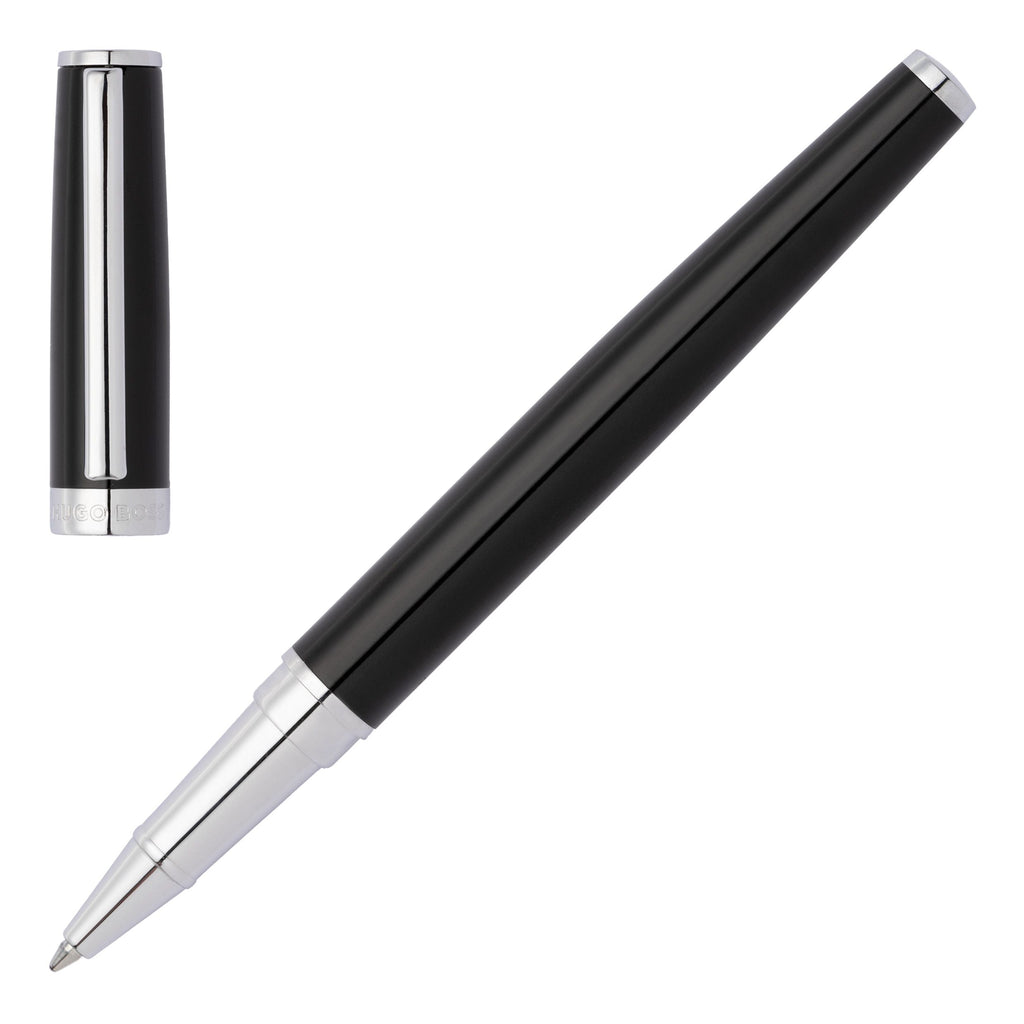 Set with BOSS A5 notepad with monongram pattern & black rollerball pen