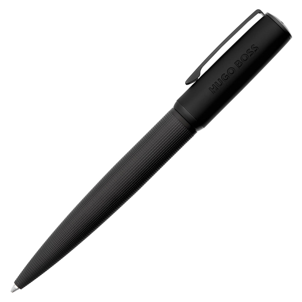 HUGO BOSS Men's Iconic Black Ballpoint pen with rubberized cap Arche 