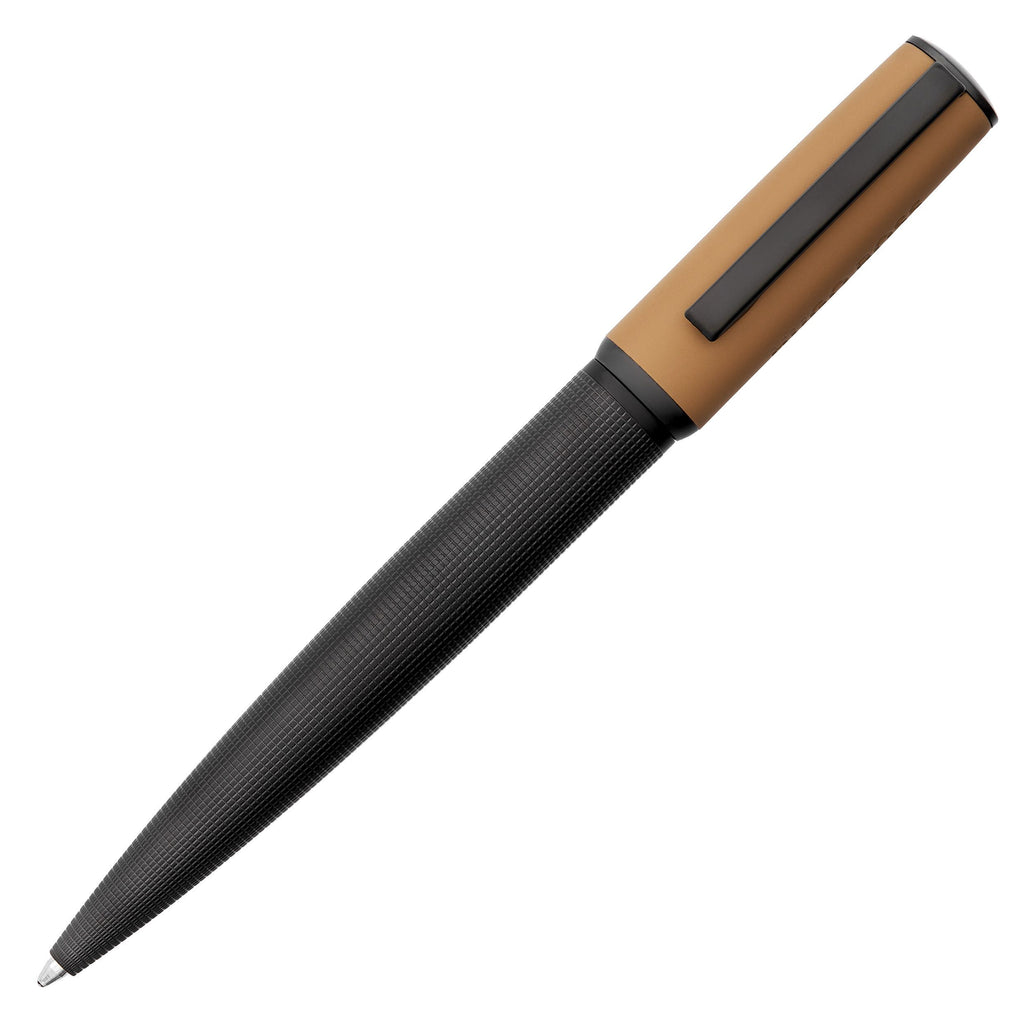 HUGO BOSS Iconic camel Ballpoint pen with black diamond texture Arche 