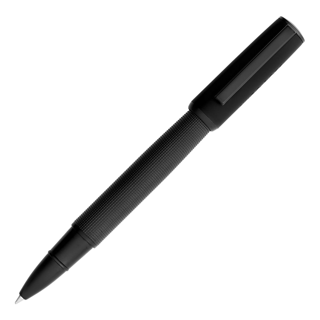 HUGO BOSS Iconic Black Rollerball pen Arche with embossed logo on top
