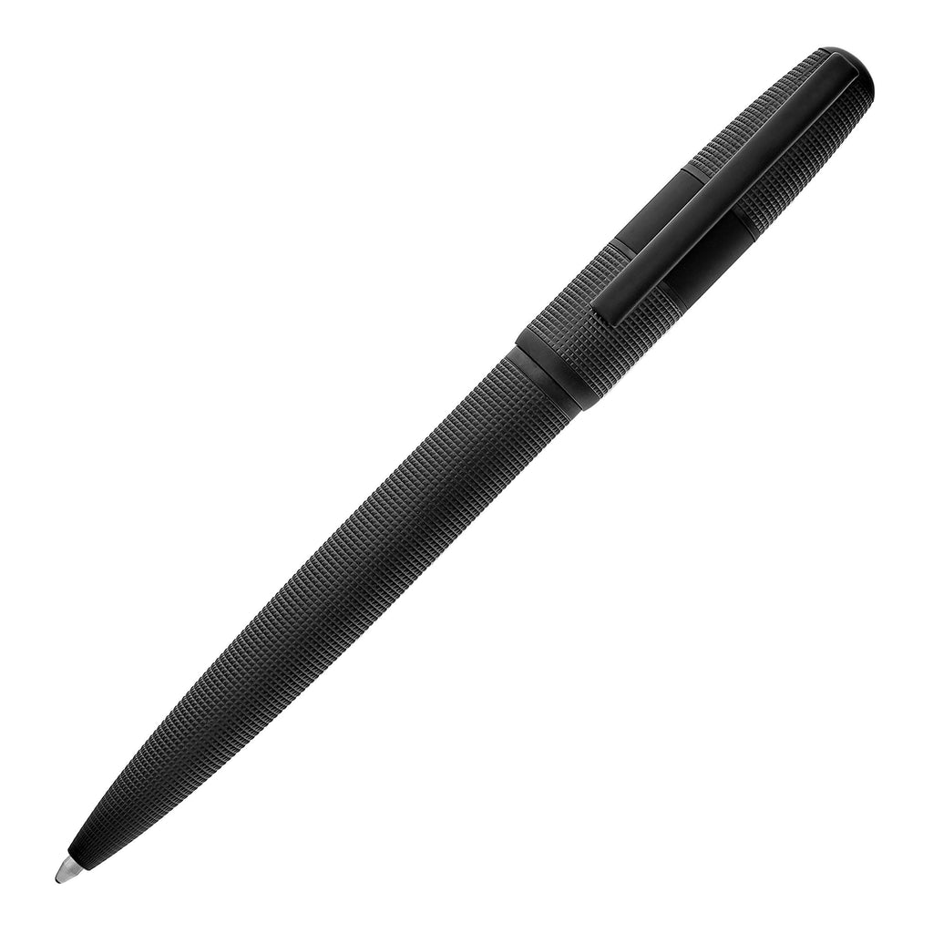 HUGO BOSS Black Ballpoint pen Grid with rubber-like logo ring