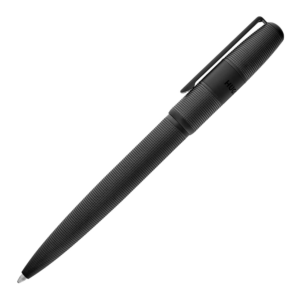 HUGO BOSS Black Ballpoint pen Grid with rubber-like logo ring