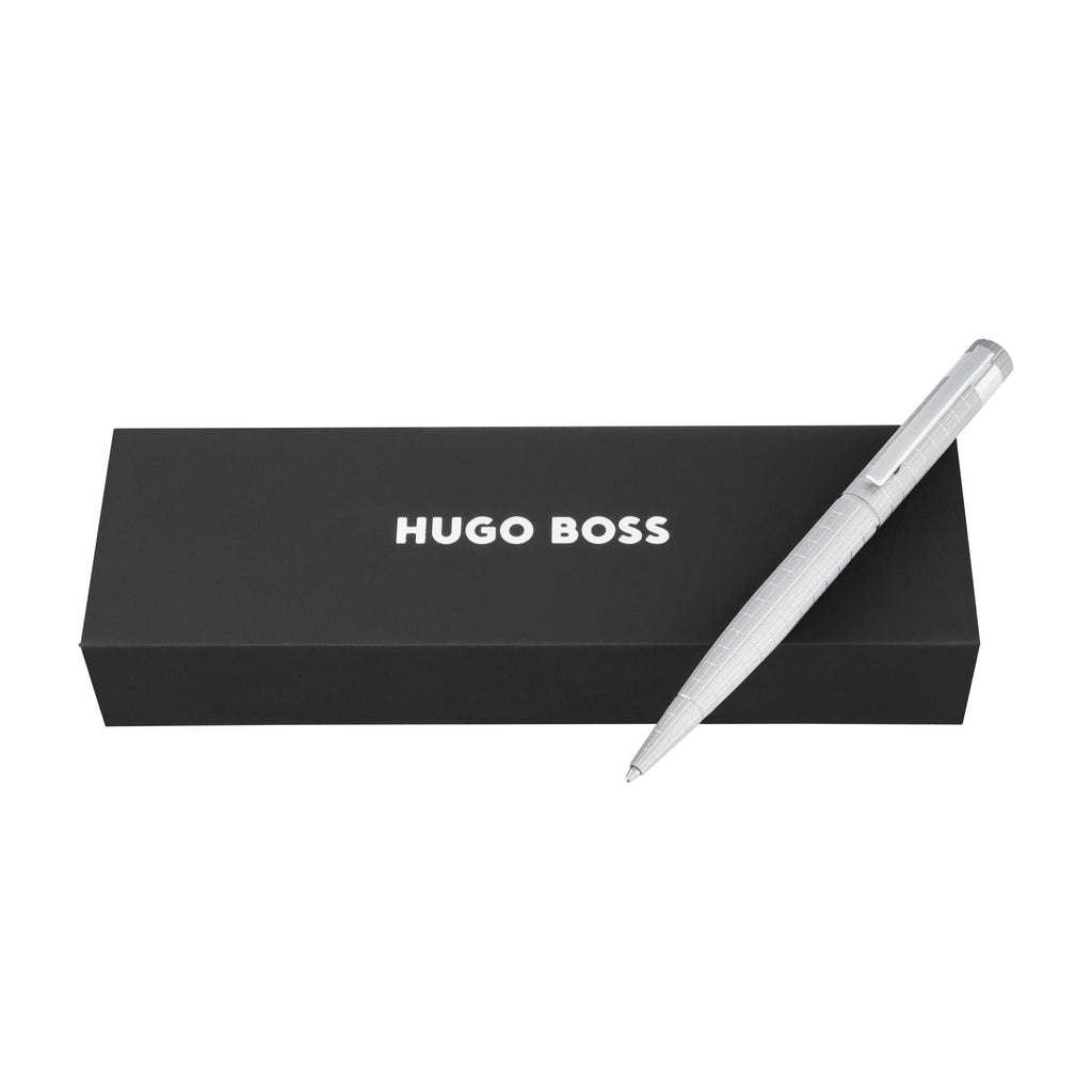 HUGO BOSS brauhaus grey oxidized ballpoint pen Loop with double B logo